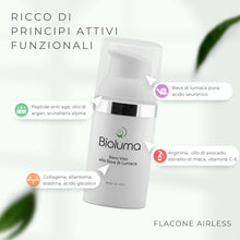 Carica l'immagine nel visualizzatore di Gallery, Bioluma Bava di Lumaca Siero Viso 30ml Idratante Nutriente Antiage con Acido Ialuronico Arginina Olio Argan Maca Pelle Grassa Secca Mista Coadiuvante Antirughe Rivitalizzante Viso Collo Made in Italy