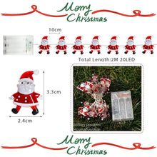 Carica l'immagine nel visualizzatore di Gallery, Catena Luminosa Natale, 2M 20LED Luci della Stringa di Babbo Natale, Decorazioni Natalizie Stringa Luci per Festa, per A