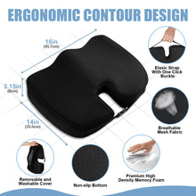 Carica l'immagine nel visualizzatore di Gallery, Ainiv Cuscino del Sedile in Memory Foam, Cuscino del Coccige Antiscivolo Regolabile per Seggiolino Auto, Sedia da Ufficio o Sedia, Adatto per Alleviare il Dolore Alla Schiena, All'anca e al Coccige
