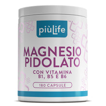 Carica l'immagine nel visualizzatore di Gallery, Magnesio Pidolato Puro 300 mg PiùLife con B1 B5 B6, 180 Capsule