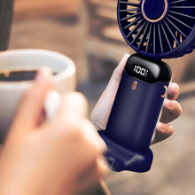 Carica l'immagine nel visualizzatore di Gallery, Jsdoin - Mini ventilatore portatile, ricaricabile tramite USB, 5 velocità, a batteria, pieghevole, da scrivania, con dis