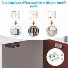 Carica l'immagine nel visualizzatore di Gallery, 8 Chiusure Magnetiche per Mobili, Calamite Forte per Ante e Cassetti con 32 Viti