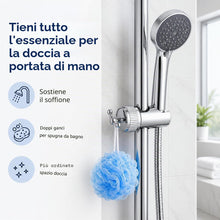 Carica l'immagine nel visualizzatore di Gallery, Supporto Doccia Regolabile con 2 Ganci, ABS Cromato