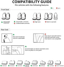 Carica l&#39;immagine nel visualizzatore di Gallery, Set Coprisedili Anteriori e Posteriori Completo di Coprisedili per Auto Universale 5 Posti Copri-Sedile Universali per Guidatore e Passeggero In Tessuto Accessori Interni, Grigio