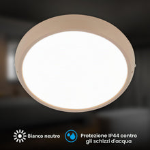 Carica l'immagine nel visualizzatore di Gallery, Briloner - Plafoniera LED IP44 Bianca Neutra Beige 27,5 cm