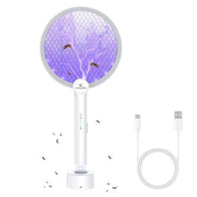 Carica l'immagine nel visualizzatore di Gallery, GooQand Racchetta Zanzare Elettrica 4000V, Ricaricabile USB C Racchetta Zanzare Elettric Anti Zanzare, Protezione dal Tatto, Antizanzare per Casa Campeggio Interni ed Esterni