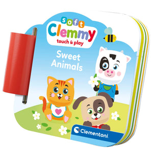 Clementoni Soft Clemmy - Sweet Animals, Play Set Bambini 6-36 Mesi, con 6 Mattoncini per Costruzioni e 3 Personaggi, Gioco Prima Infanzia Made in Italy, per Stimolare i Sensi dei più Piccoli, 17849