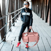 Carica l'immagine nel visualizzatore di Gallery, Flintronic Borsone da Viaggio Pieghevole, Borsone Palestra Sportiva con Etichetta Bagaglio, Borsa Sportiva con Scomparto Scarpe, Grande Capacità Borsa da Viaggio Duffel per Sport/Viaggi (35L)