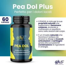 Carica l'immagine nel visualizzatore di Gallery, OVF PEA DOL Plus 600mg con Boswellia e Quercetina in sinergia, 60 cps, Pea Ultramicronizzata, Potente Supporto per disturbi e tensioni localizzate con PEA, Pea Ultramicronizzata