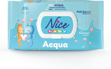 Carica l'immagine nel visualizzatore di Gallery, Nice Baby Acqua Salviette per Cambio Pannolino, con il 98% di Acqua ed Estratto di Aloe, Dermatologicamente Testate, Confezione da 72 Salviette