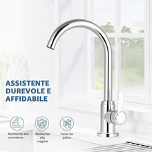 Carica l'immagine nel visualizzatore di Gallery, flintronic Rubinetto Lavello Cucina, Miscelatore Cucina Girevole 360°, Miscelatore Monocomando per Acqua Fredda e Calda