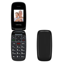 Carica l'immagine nel visualizzatore di Gallery, GSM Telefono Cellulare per Anziani, Telefono Cellulare a Conchiglia con Tasti Grandi Funzione SOS, Cellulare per Anziani Facile da Usare - Nero