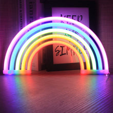 Carica l'immagine nel visualizzatore di Gallery, Cartelli al neon arcobaleno, lampade notturne per decorazione murale, alimentate tramite USB o batteria, per camera da l