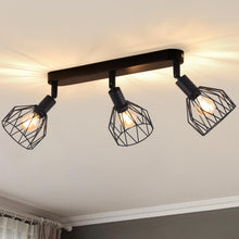 Carica l'immagine nel visualizzatore di Gallery, ANWIO Faretti LED Soffitto Regolabili Base Rettangolare,Faretti da Parete con 3 Lampadine LED Attacco E14,Plafoniera Par
