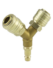Carica l'immagine nel visualizzatore di Gallery, QWORK® Distributore di Aria Compressa a 2 vie con Connettore rapido aria compressa Filettati da 1/4 di Pollice y Raccord