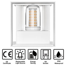 Carica l'immagine nel visualizzatore di Gallery, 2 Pezzi 7W Applique da Parete Esterno Interni LED Lampada,Guscio Bianco