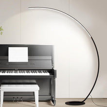 Carica l'immagine nel visualizzatore di Gallery, Linkenail Lampada da Terra ad Arco Salotto, 25W Moderna Piantana LED Dimmerabile Lampada Salotto con Telecomando, 3000K-6000K, Lampada lettura per Soggiorno, Camera da Letto, Ufficio, Nero 170cm
