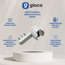 Carica l'immagine nel visualizzatore di Gallery, gloca Set 4 Adattatori A Sbalzo Salvaspazio 10/16A Con Spina 16A Colore Bianco 250V