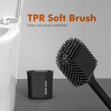 Carica l'immagine nel visualizzatore di Gallery, Ibergrif Scopino Bagno WC Silicone con Supporto, Spazzolone Bagno WC, Nero