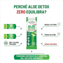 Carica l'immagine nel visualizzatore di Gallery, Equilibra Aloe Detox Zero, Gel Concentrato 99%, 10 Stick da 30 ml