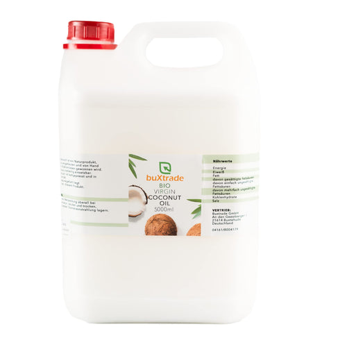 1 tanica (5000 ml) di olio di cocco biologico vergine – Olio di cocco | Olio | Cucina | Noce di cocco | Olio di cocco