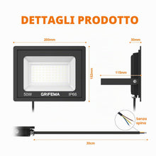 Carica l'immagine nel visualizzatore di Gallery, GRIFEMA Faretto LED da esterno 50W, 5500LM 6500K