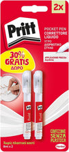 Carica l&#39;immagine nel visualizzatore di Gallery, Pritt Pocket Pen, Bianchetto a Penna ad Asciugatura Rapida, Bianchetto Liquido con Punta Fine in Metallo, Cancellino ad Alto Potere Coprente per Scuola e Ufficio, 2 Confezioni da 8 ml