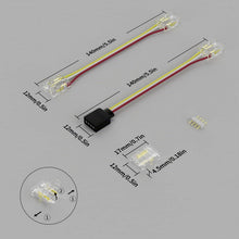 Carica l'immagine nel visualizzatore di Gallery, PAUTIX 4pin CCT COB LED Striscia Connettore Kit, larga 10mm Striscia LED COB CCT, Connettore trasparente Gapless 4 pezzi