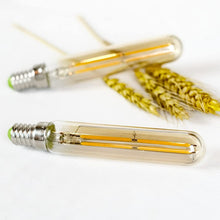 Carica l'immagine nel visualizzatore di Gallery, Confezione da 2 lampadine a filamento LED da 4 W T20 tubolari, con attacco Edison E14 piccolo, 2700 K, luce bianca calda
