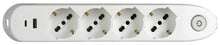 Carica l'immagine nel visualizzatore di Gallery, BTICINO Ciabatta Multipresa Elettrica Poker 6 Posti, 2 Prese USB e 4 Prese Polivalenti (Schuko 10/16A e Bipasso), Ciabat