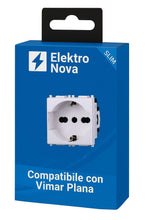 Carica l'immagine nel visualizzatore di Gallery, Elektronova Presa Schuko 2P+T 10/16A 250V Bianco compatibile Vimar Plana 2102