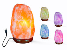Carica l'immagine nel visualizzatore di Gallery, I-TOTAL® - Lampada di sale Himalayano, Naturale, Realizzata a Mano con Base in Legno NATURAL PINK (CAMBIA COLORE) - 500/