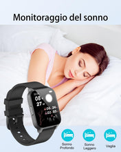 Carica l'immagine nel visualizzatore di Gallery, Cloudpoem Smartwatch Donna Uomo Smart Watch Orologio Contapassi con Cardiofrequenzimetro da polso Saturimetro Orologio Fitness Notifiche Whatsapp e Chiamate Orologio Sportivo per Android iOS Nero