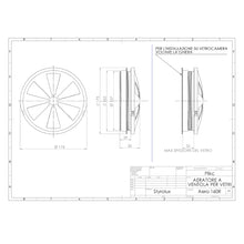 Carica l'immagine nel visualizzatore di Gallery, plikc Aero - Aeratore a Ventola per Vetri, con Cordicelle per Apertura/Chiusura e Retina Antinsetti, adatto a fori Ø160 