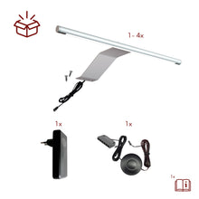 Carica l'immagine nel visualizzatore di Gallery, kalb applique LED di superficie 340x170x40mm per armadi con modulo LED 12V DC 4W 230lm con interruttore e alimentatore (