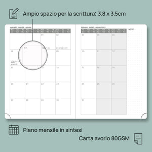 POPRUN Agenda 2024 2025 Settimanale Verticale 22 x 16,5 cm, Diario Scuola 17 Mesi da Ago.2024 a Dic.2025, Copertina Rigida, Carta Spessa da 80 GSM, Rosa Chiaro