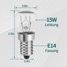 Carica l&#39;immagine nel visualizzatore di Gallery, YIIFELL 4 Pezzi lampadine per forno E14 15W,Luce Calda 2700K,Resistente al Calore Fino a 300 Gradi forno a microonde, frigorifero,Classe di efficienza energetica G [Classe di efficienza energetica A]