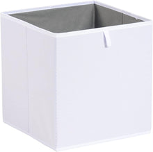 Carica l'immagine nel visualizzatore di Gallery, Amazon Basics Cubi portaoggetti ripiegabili, in tessuto, confezione da 6, colore bianco, dimensione: 26,7 x 26,7 x 28 cm