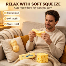 Carica l'immagine nel visualizzatore di Gallery, 3 Pezzi Butter Cheese Arachide Squishy, Realistico Giocattoli Schiacciare A Forma Arachide Portatili Giocattoli Fidget L