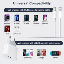 Carica l'immagine nel visualizzatore di Gallery, Caricatore iPhone, Caricatore USB C da 20W con Cavo i Phone da 1M, Caricabatterie per i-Phone 14/13/ 12/11/ X/ 8/7