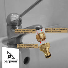 Carica l'immagine nel visualizzatore di Gallery, Parpyon® Parpyon® Adattatore Rubinetto miscelatore lavello cucina - lavabo bagno raccordo con presa attacco rapido per t