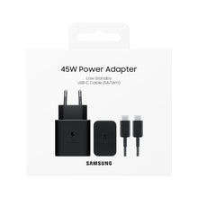 Carica l'immagine nel visualizzatore di Gallery, Samsung EP-T4511 Caricabatterie originale 45W Super Fast Charging, Porta USB-C (con Cavo), Nero