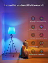 Carica l'immagine nel visualizzatore di Gallery, Govee Lampadina LED E27 Intelligenti WiFi e Bluetooth, Funziona con l'app Alexa Google Assistant Home, 16 Milioni di Colori RGBWW fai da te, Sincronizzazione Musicale Lampadina Smart, Set di 4