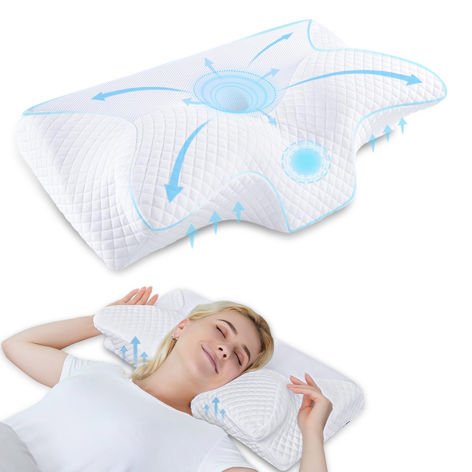 Cuscino cervicale a forma di volpe, cuscino cervicale in memory foam Cuscino cervicale a forma di volpe, cuscino cervicale in memory foam