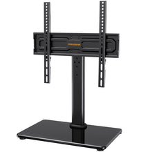 Carica l&#39;immagine nel visualizzatore di Gallery, PERLEGEAR Supporto TV da Tavolo Girevole per TV da 24-60 Pollici Fino a 40 kg, Universale Supporto TV da Tavolo Regolabile in Altezza, Piedistallo TV con Base in Vetro Temperato Max VESA 400x400mm