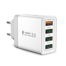 Carica l'immagine nel visualizzatore di Gallery, Caricatore USB, 4 Porte Caricatore USB da Muro 40W QC 3.0 Carica Rapida CaricabatterieUSB Multiplo Alimentatore PresaUSB per iPhone 15 14 13 12 11 X, Samsung Galaxy S21 S20 A71 A51, Xiaomi, Huawei