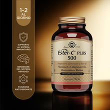 Carica l'immagine nel visualizzatore di Gallery, Solgar Ester-C Plus 500 Vitamina C Difese Immunitarie 100 Capsule Vegetali