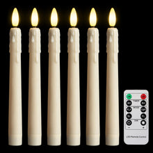 Carica l'immagine nel visualizzatore di Gallery, FREEPOWER 6 Candele LED Lunghe con Telecomando Timer Fiamma Tremolante, Funzionamento Batteria, Luce Bianca Calda, Dimme