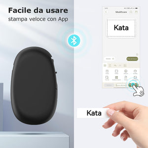 SUPVAN Stampante di Etichette - E10 Bluetooth Portatile Etichettatrice per iOS & Android, Etichettatrice Etichette Adesive con 1 Rotolo di Etichette, Nero