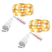 Carica l'immagine nel visualizzatore di Gallery, Luci Decorative LED USB Ricaricabili, 2m 20 LED Fairy String Lights, a Batteria per Barattoli, Matrimonio, Centrotavola 